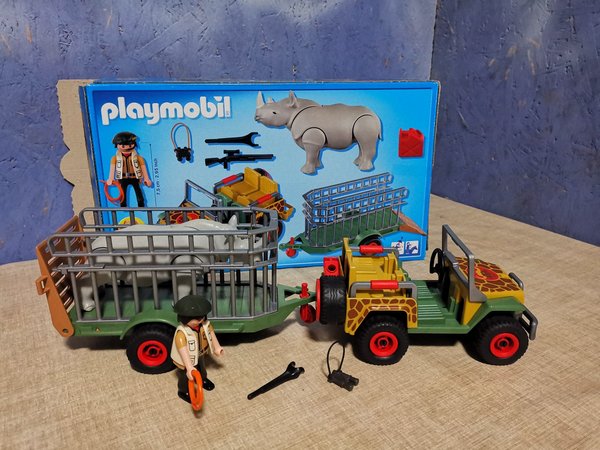 Playmobil 4832  Rangerfahrzeug mit Nashorn vollständig