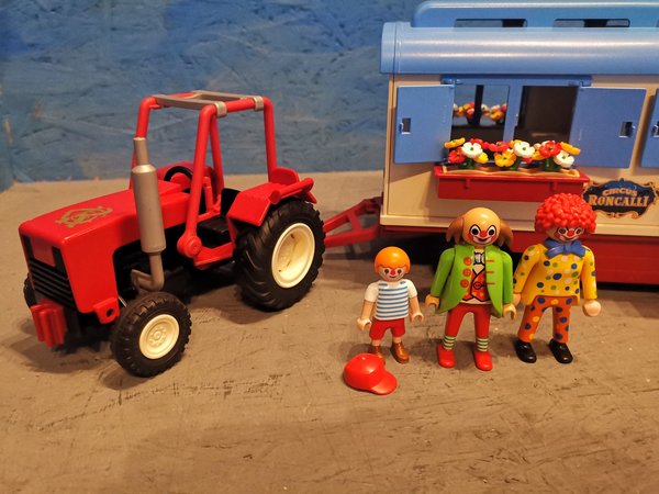 Playmobil Zirkus Roncalli-Wohnwagen mit Traktor 9041 vollständig