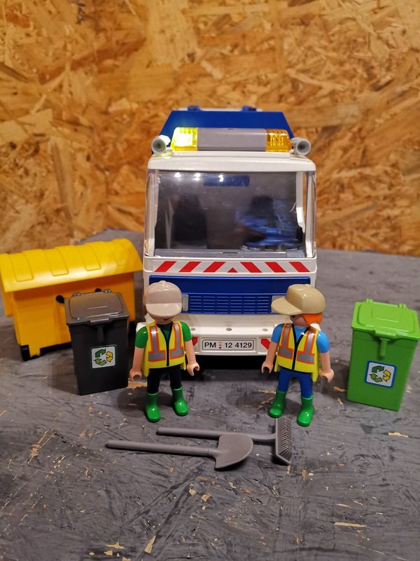 Playmobil Recycling-Fahrzeug mit Blinklicht 4129 vollständig