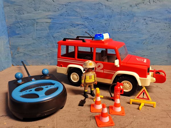 Playmobil 3181 & 3670 Feuerwehrvorausfahrzeug & RC- Modul-Set  vollständig