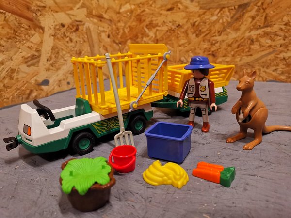 Playmobil Tierpfleger mit Transportfahrzeug 3242 vollständig