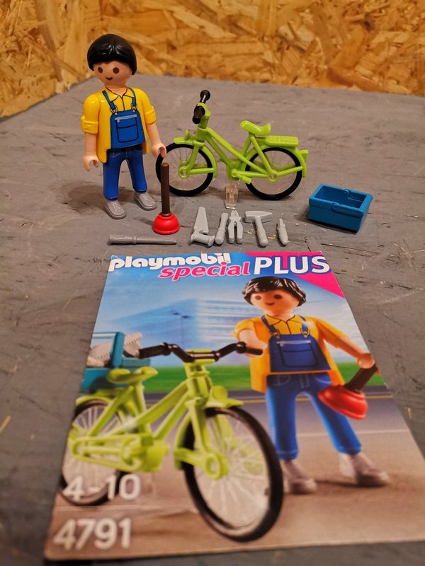 Playmobil Special Plus - Hausmeister mit Fahrrad 4791 vollständig