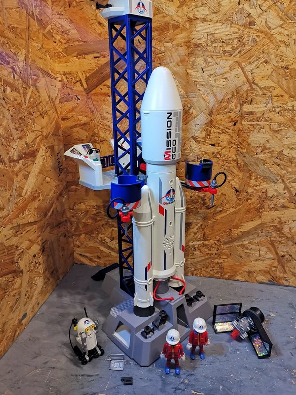 Playmobil Weltraumrakete & Basisstation, mit Licht und Sound 6195 vollständig