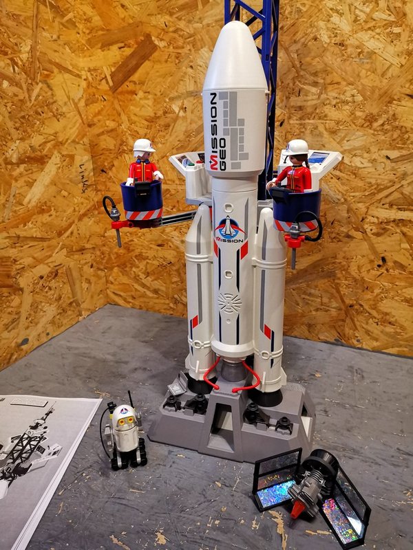 Playmobil Weltraumrakete & Basisstation, mit Licht und Sound 6195 vollständig