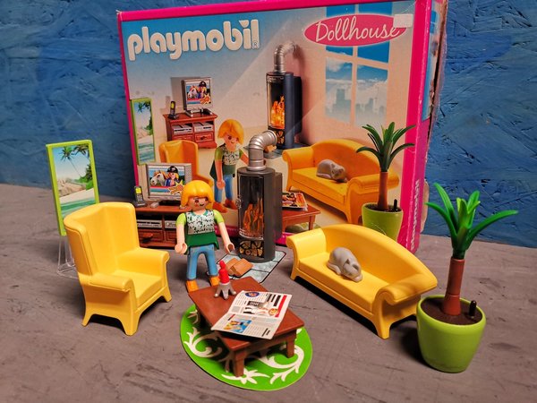 Playmobil 5308 Wohnzimmer mit Kaminofen neuwertig